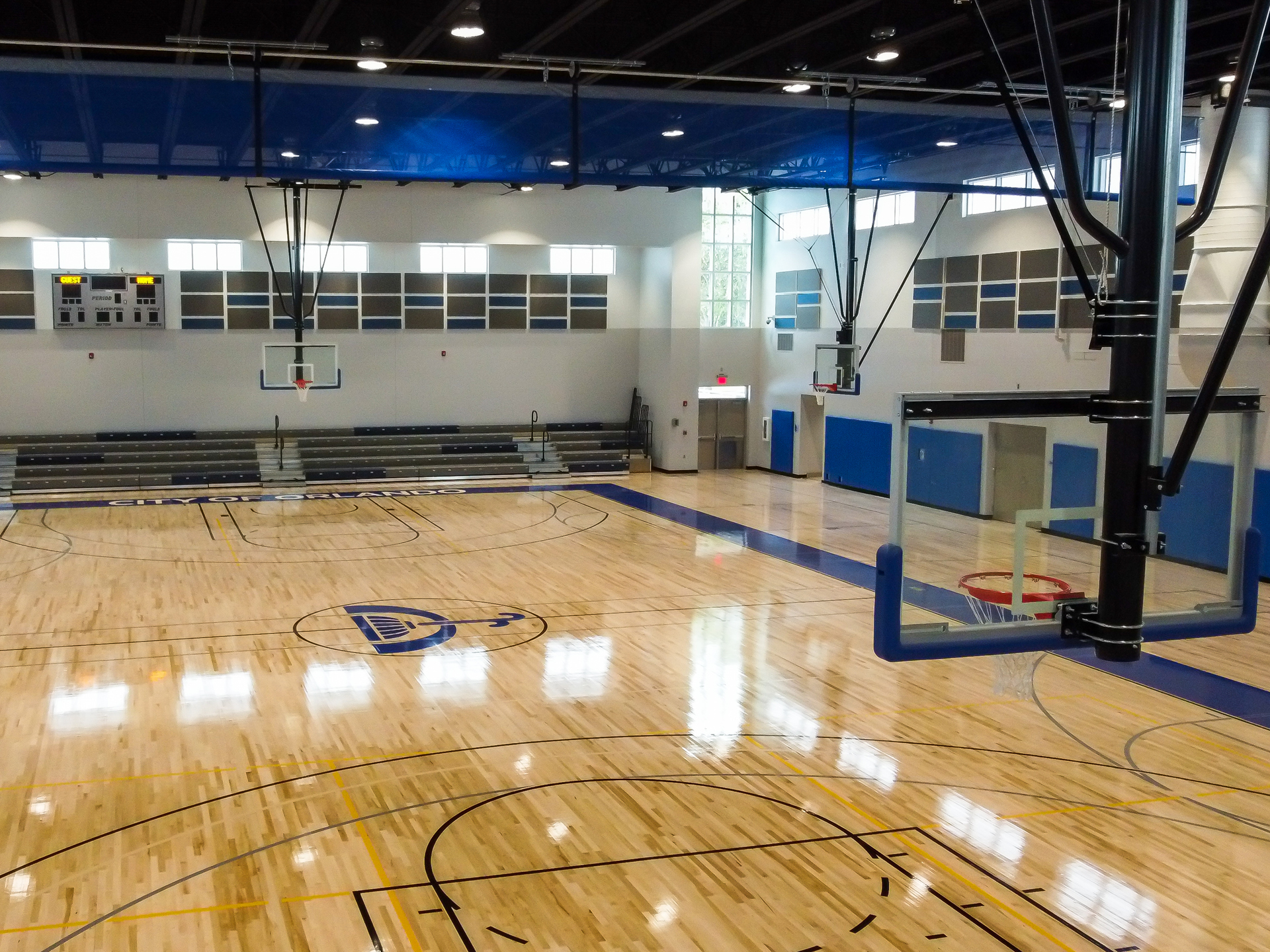 McCree General Contractors Rosemont Community Center Gym Basketball Court Full View
